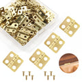 Mini Hinges, 13 x 12 mm, Brass, 30 Pcs - color: Gold(30pcs), size: 13 x 12mm