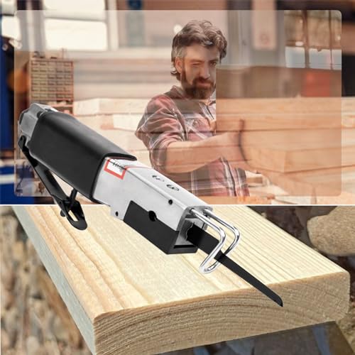 Air Reciprocating Saw with 6pcs 18T/24T/32T Blades, 1/4" NPT Lightweight Pneumatic Body Saw for Metal Sheet Cutting & Auto Body Work, Safety Lock Out Lever