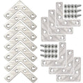 20-Pack Stainless Steel L-Shape Corner Brace 2x2 Inch for Wood - size: Silver 50x50 mm