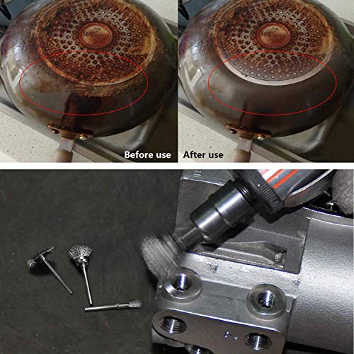 Rocaris 120 Pack Wire Buffing Wheel Brush Set with 1/8" Shank