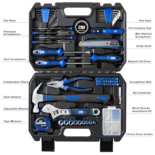 Prostormer 160-Piece Tool Set, General Household Tool Kit, Blue - color: Blue
