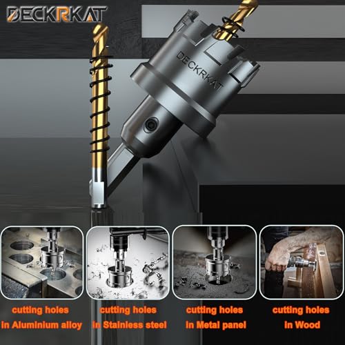 2-Pack 1-1/2" TCT Hole Saws for Hard Metal, Heavy Duty 38mm Tungsten Carbide Tipped Hole Cutters Set with Spring-Loaded Pilot Drill Bits for Stainless Steel, Metal, Iron, and Plastic - size: 1-1/2" (38mm)