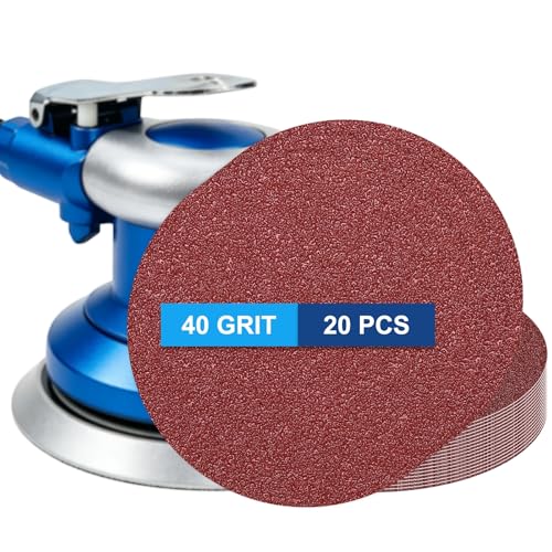 20 Pack 6 Inch PSA Sanding Discs 40 Grit Aluminum Oxide Red - size: 40 grit