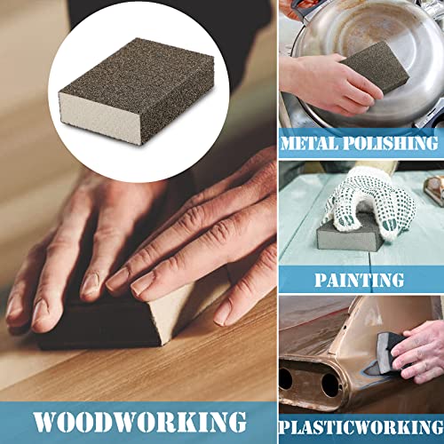 8Pcs 36 Grit Sanding Blocks, Jamiikury Coarse Sanding Sponge Washable and Reusable, Wet Dry Sandpaper Sponge for Wood Metal FurniturePaint and Drywall - size: 36 Grits