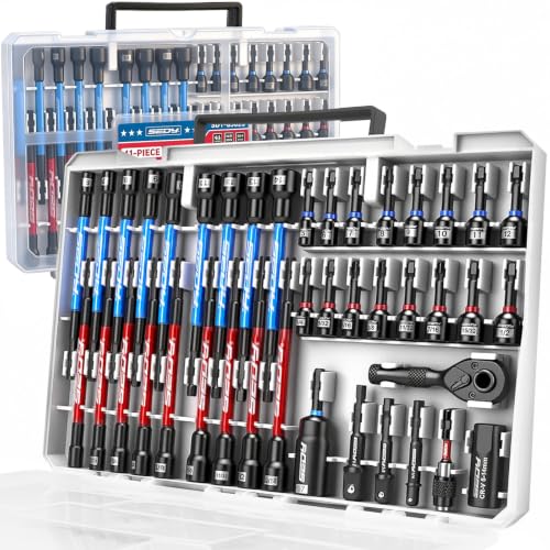 41-Piece Premium 1/4" Drive Magnetic Impact Nut Driver Set Metric & SAE Standard & Deep with Socket Adapters, 2-in-1 Ratchet Wrench, Wing Nut Driver, Universal Sockets, Quick Release Bit Holder - style: Pro Multi-Use Kit