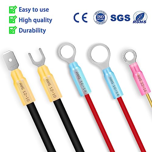 550Pcs Electrical Waterproof Heat Shrink Wire Connector Terminal Kit - size: 550pcs-Assortment