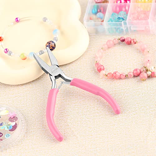 5-Inch Mini Jewelry Pliers - Duckbill with Spring, Smooth Jaws for Jewelry Making, Wire Bending & DIY Hand Tools - style: Flat Nose Pliers