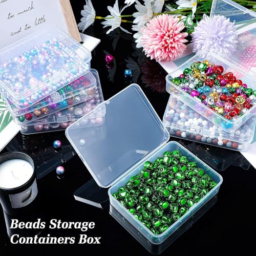 Jetec 6 Pieces Small Clear Plastic Storage Box, 4.5 x 3.3 x 1.2 Inch - size: 4.5 x 3.3 x 1.2 Inch