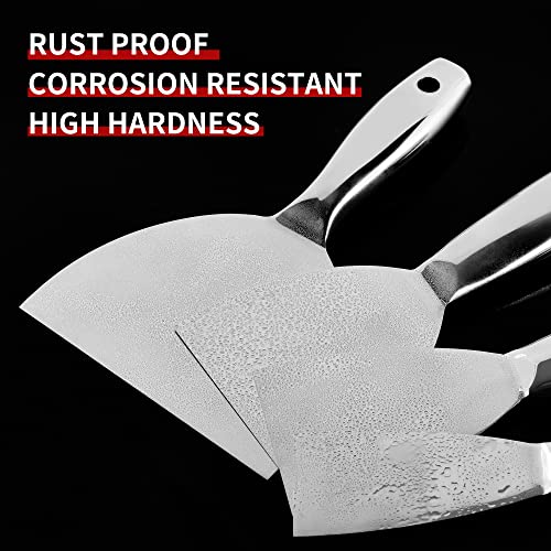 Fishark Putty Knife Set, 2" 3" 4" 6" 8" All-Stainless Steel Scraper, 5Pcs - color: 2" 3" 4" 6" 8"