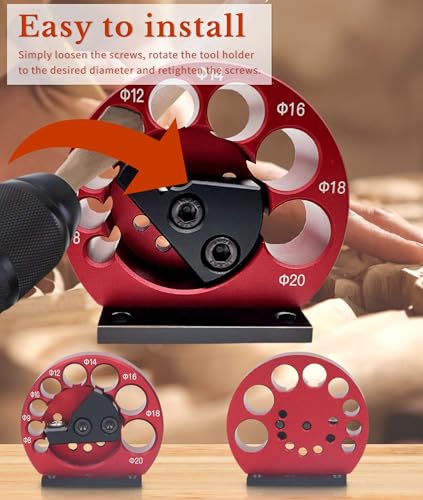 Dowel Maker, 8 to 20mm Dowel Maker Round Rod Auxiliary Tool, Aluminum Alloy Body Easy to Operate Cemented Carbide Blade Dowel Cutter for Woodworking