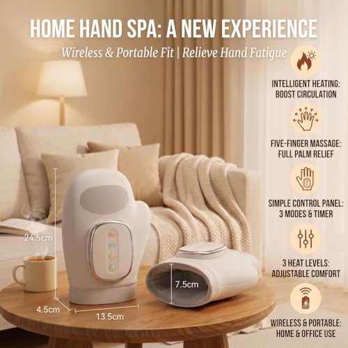 CARYOWN Cordless Hand Massager with Heat and Compression