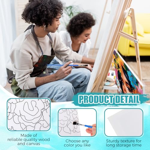 Sherr 140 Pcs 20 Set Pre Drawn Canvas Painting Kit, Black Theme - style: Black Theme