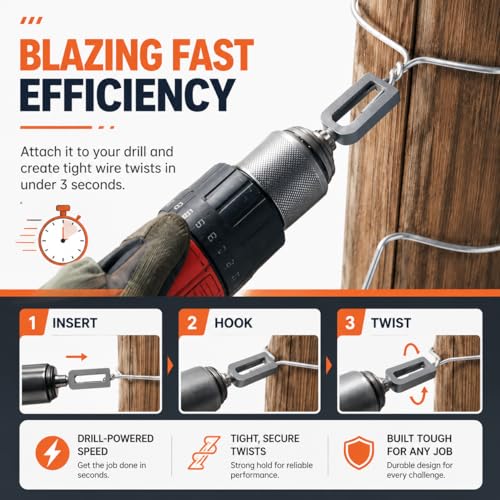 Electric Drill Wire Twisting Tool, Heavy Duty Wire Twister Attachment with 1/4" Hex Shank, Alloy Steel Wire Twisting Bit for Fence Wiring, Rebar Tying, Construction & Industrial Use (9#+11#) - color: 9#+11#