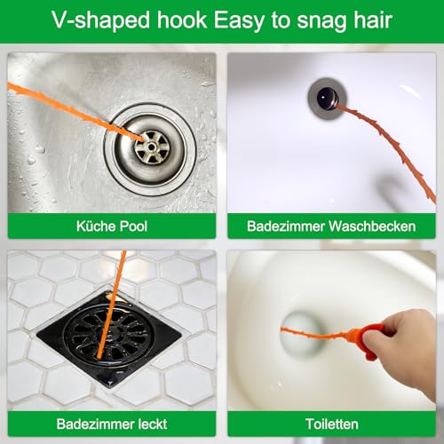 5 Pcs Hair Drain Clog Remover Tool,Hair snake Tool Opener