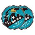 7-1/4 Inch Miter/Table Saw Blades 2pcs, 60 Teeth ATB TCT Fine Finish Wood Cutting Circular Saw Blade with 4/5 Inch Arbor - size: 184mm 60T