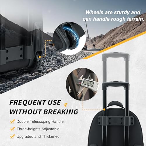 MELOTOUGH Rolling Tool Bag with Wheels,Large Heavy Duty Rolling Tool Bag for Men with 35 Pockets&Telescoping Handle for Electrician,HVAC,Construction,Technicians,Mechanic,Welder (Yellow) - color: Yellow Rolling Tool Bag