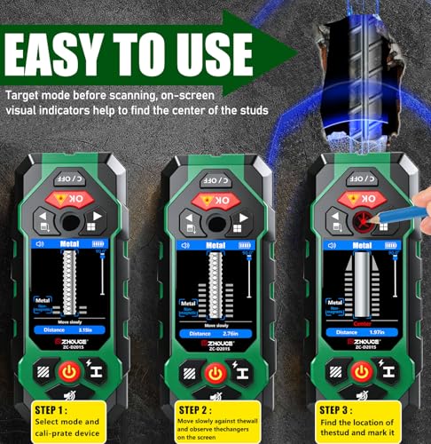 Stud Finder Wall Scanner with Laser Measure and Level 10 in1 Wall Detector - color: Green