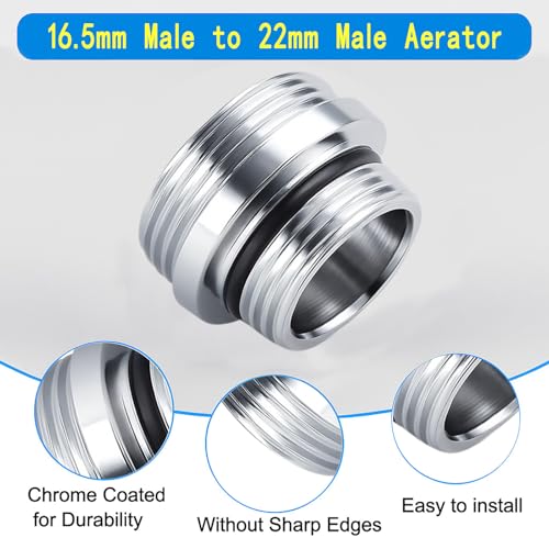 Faucet Aerator Adapter, M16.5 Male to 55/64" Male Adapter(M16.5-M22) - color: Silver, size: M16.5-M22