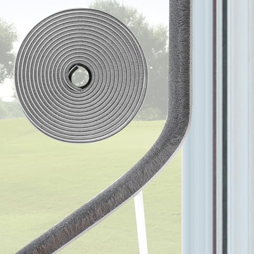 33 Ft Weather Stripping Door Seal. Self-Adhesive Soundproofing Weather Stripping for Sliding Windows and Door Frames, 0.35" Wide x 0.2" Thick, Gray - size: 0.35'' Wide X 0.2'' Thick