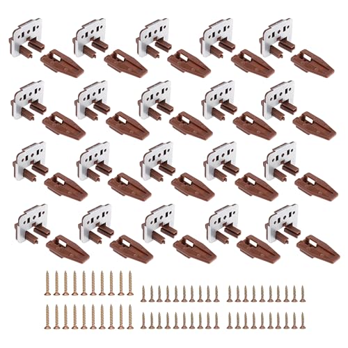 20PCS Drawer Slide Track Guide Glide with Drawer Guide Metal Backing and Drawer Stop for Center Mount Drawer for Dressers for Nightstand for Rite-Trak I 168 Drawer Slide Systems - style: 20Pcs w/metal backing