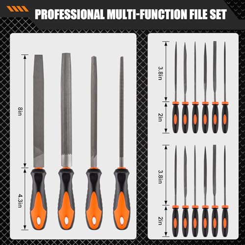 Metal File Set, 17PCS Alloy Steel with Case