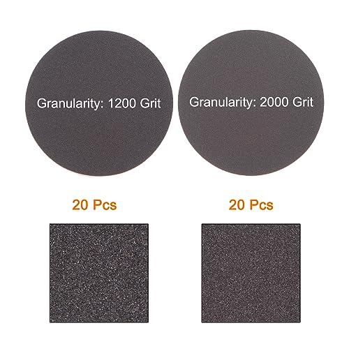 uxcell 40pcs 3 Inch Sanding Sponge Set 1200 Grit 2000 Grit Hook and Loop Sanding Disc Wet/Dry Polishing for Car Wood Drywall Metal (20pcs of Each Grit) - size: 1200 Grit 2000 Grit