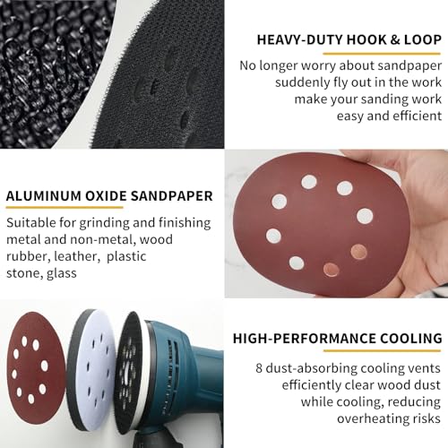 5" Hook & Loop Replacement Sander Pad RS034 & RS035 Compatible with Bosch Random Orbital Sander ROS20 ROS20VS GEX12V with 4 PCS Foam Pad & 36 PCS Sanding Discs 100 150 180 240 320 400 Grits - style: For RS034 & RS035