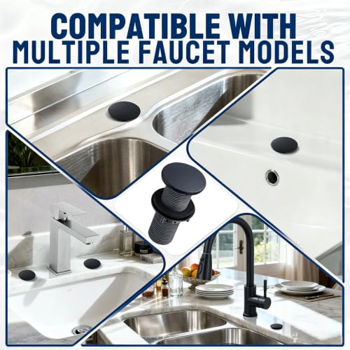 Kitchen Sink Hole Cover, Black Finish Faucet Hole Cover - color: Black