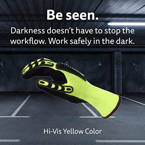 Cordova 7735 OGRE Impact Gloves, Padded Nitrile Coating for Extra Grip, Reinforced Thumb, High-Visibility Work Gloves, Flexible and Comfy, Heavy-Duty, 3X-Large, 1-Pack - size: 3X-Large