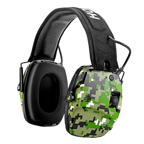 Upgrade Bluetooth 5.4 Shooting Ear Protection with Sound Amplify Electronic Digital Safety Ear Muffs Slim Hearing Protector for Shooting Hunting Gun Range - Digital Camo - style: Bluetooth Earmuffs(camo)