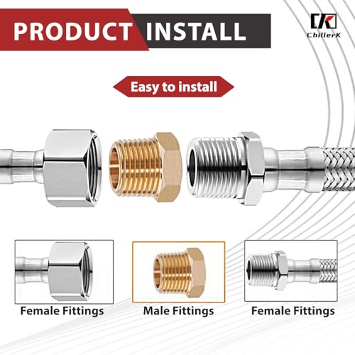 1/2" NPT Male Thread x 1/4" NPT Female Thread Brass Reducing Bushing (Pipe Fitting), 1200 PSI (Pack of 5) - size: 1/2" NPT Male x 1/4" NPT Female