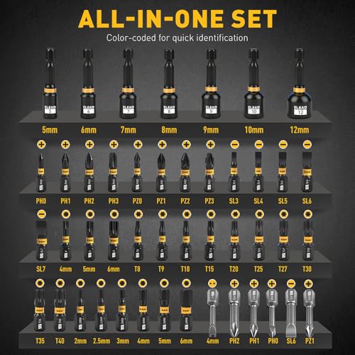 46 in 1 Magnetic Ratchet Screwdriver Set, Multi-Bit Screwdriver Kit, Nut Driver Set, Detachable Ratchet Handle with Storage Case, Repair Tool Kit for Furniture, Computer, Bicycle - size: 46-Piece