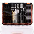 HORUSDY Impact Drill Bit Set, 112-Pieces 1/4" Hex Shank Impact Driver Bits and Screwdriver Bits Set for Screw Driving and Wood Metal Cement Drilling Screwdriver Bits Set with Storage Case
