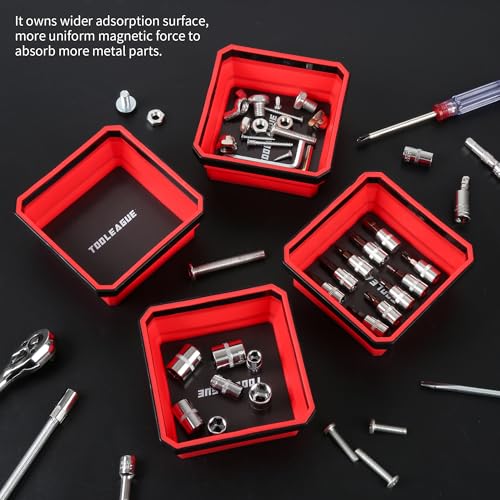 4Pcs Collapsible Magnetic Parts Tray Set with 15Lb Magnetic Pickup Pen - size: 4pcs