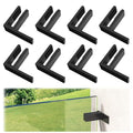 8 Pack Black Railing Wall to Glass Clamp, F-Shape Glass Railing Clip - size: 8 Pack, style: F Shape