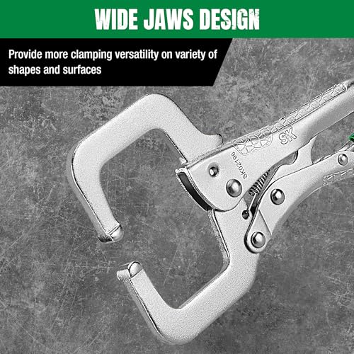 SK 6" C-Clamp Locking Pliers with Regular Jaws, Vice Grips - size: 6"
