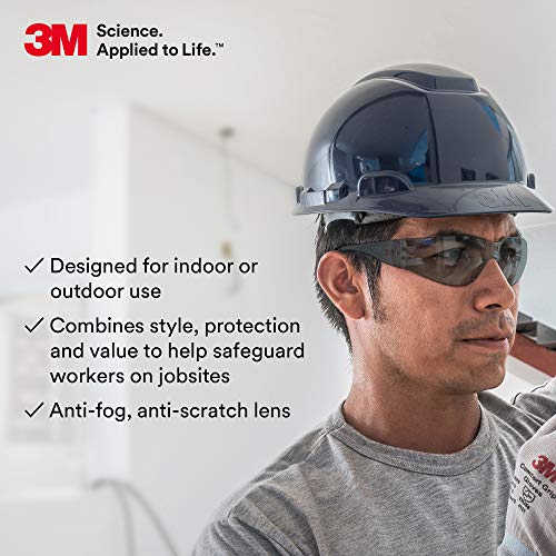 3M Safety Glasses, Virtua, ANSI Z87, Unisex, Anti-Fog Gray Lens, Gray Frame - size: Pack of 20, style: Anti-fog