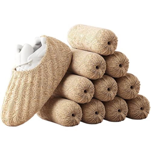 Non Woven Disposable Non Slip Shoe Covers 50Pcs (25 Pairs)(Brown) - color: Brown