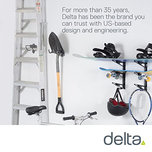 Delta Wide Hook Utility Holder Cycle - Heavy Duty Garage Utility Hook Helps Support Wheelbarrows, Ladders & Other Large Items - Rubberized Coating Protects from Scratches - Easy Installation - color: Single Hook
