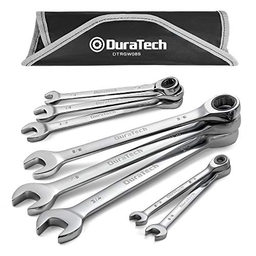 DURATECH 8-Piece Ratcheting Wrench Set, SAE, 5/16" to 3/4" - size: Set（5/16" to 3/4"）