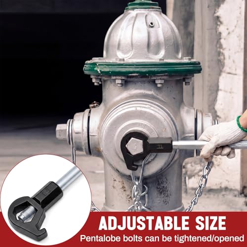 Tandefio 1 Pcs Fire Hydrant Wrench, 1-1/2" to 6", Black - color: Black, size: 1-1/2" to 6"