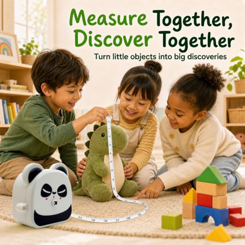 Kids Tape Measure with Countdown Timer, 2-in-1 Soft Retractable - color: Black