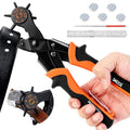 XOOL Small Hole Leather Hole Puncher, Precision Watch Punch Tool Set with 6 Hole Sizes for Watch Strap Adjustment, Belts, Shoes, Saddles, Tickets and DIY Craft Projects - style: Small Hole