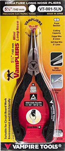 VAMPLIERS 5.5" Mini Precision Long Nose Pliers Made in Japan ESD Safe Grip - style: 5.5" Long Nose Pliers
