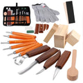 Wood Carving Kit,23pcs Wood Carving Tools with 4 Wood Carving Knives 6 Detail Knives 6 Basswood Blocks,Square Handle Design Whittling Kit DIY Hobbies for Beginners Adults Kids Hobby(NewSet2) - size: 4PCS Flat Handle & Square Basswood