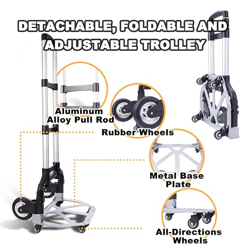 Rolling Tool Bag with Wheels - Aluminum Alloy Trolley for Electrician & HVAC