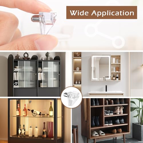 50 PCS 1/5 Inch (5mm) Shelf Support Pegs, Clear Plastic Shelf Pins, Cabinet Shelf Clips, Replacement Shelf Holders Pegs, Shelf Holder Pins for Shoe Makeup Storage Cabinets - size: 1/5 Inch (5mm)