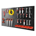Jack Boss 48x24 Inch Metal Pegboard Wall Organizer, Black Pegboard Panels Tool Organizer Kit with Accessories Hooks and Bins, Peg Board Utility Tool Storage for Garage Workbench Shed