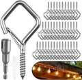 40 Pcs 304 Stainless Steel Eye Screw Hooks for Hanging Heavy Duty.Windproof Ceiling Hooks for Hanging Plants,Cup,Wind Chime,Bird Feeders,Christmas String Lights at Indoor&Outdoor 2.2 Inch - size: 40 PCS