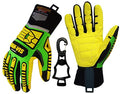 Seibertron High-Vis Series Cut Resistant Reducing Anti-Impact Mechanics Heavy Duty Safety Rescue Oil and Gas Gloves - color: Green-sdxc5 En388 4543ep Cut Resistant+clip, size: Large (Pack of 1)